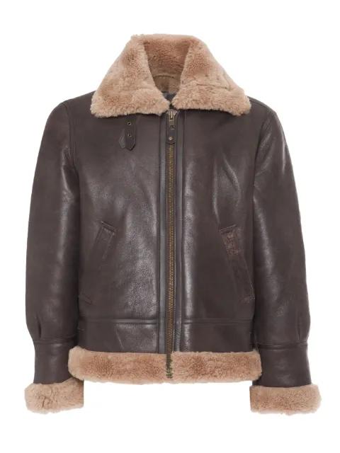 Classic B-3 fur-collar leather jacket by SCHOTT NYC