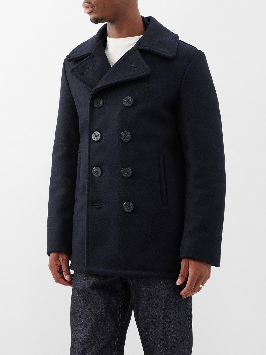 Double-breasted wool-blend peacoat by SCHOTT NYC