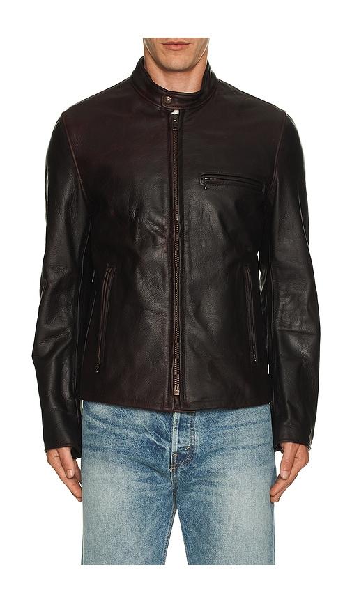 Schott NYC Cafe Racer Jacket in Brown by SCHOTT NYC