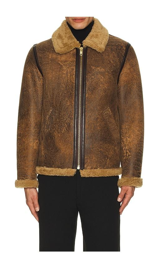 Schott Sheepskin Jacket in Brown by SCHOTT NYC