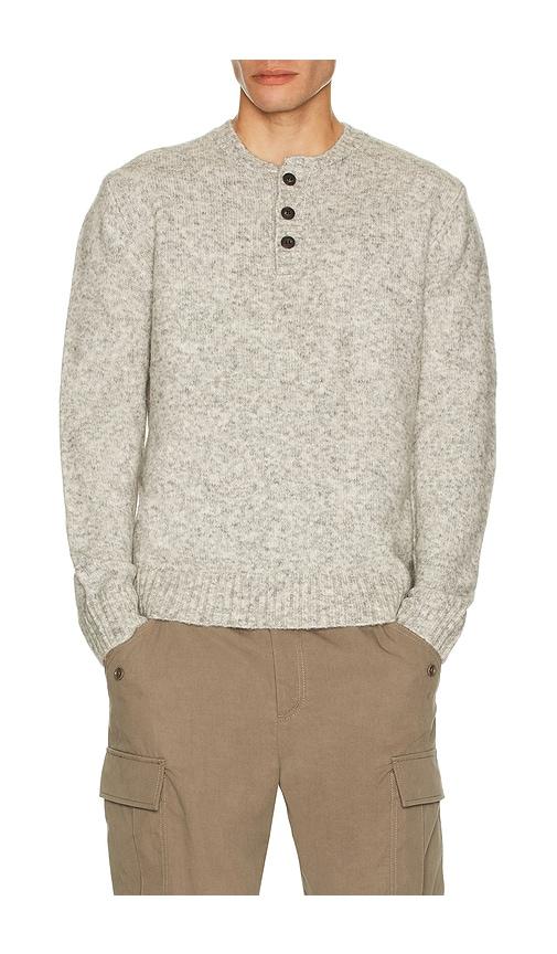 Schott Tri-Blend Henley Sweater in Light Grey by SCHOTT NYC