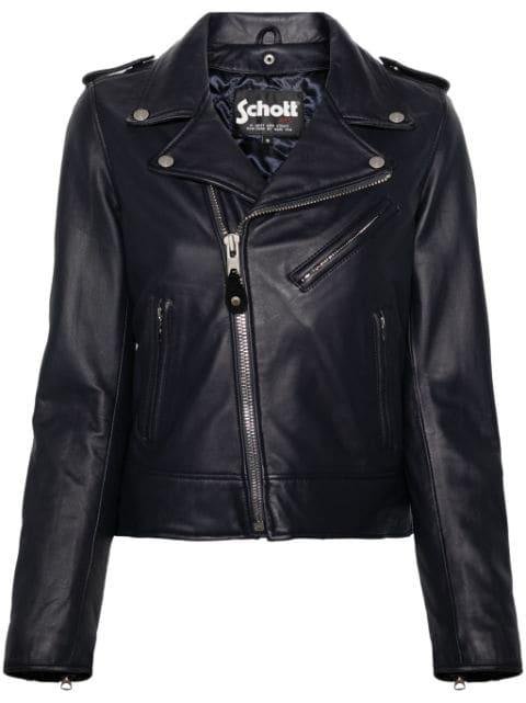 zip-up leather biker jacket by SCHOTT NYC