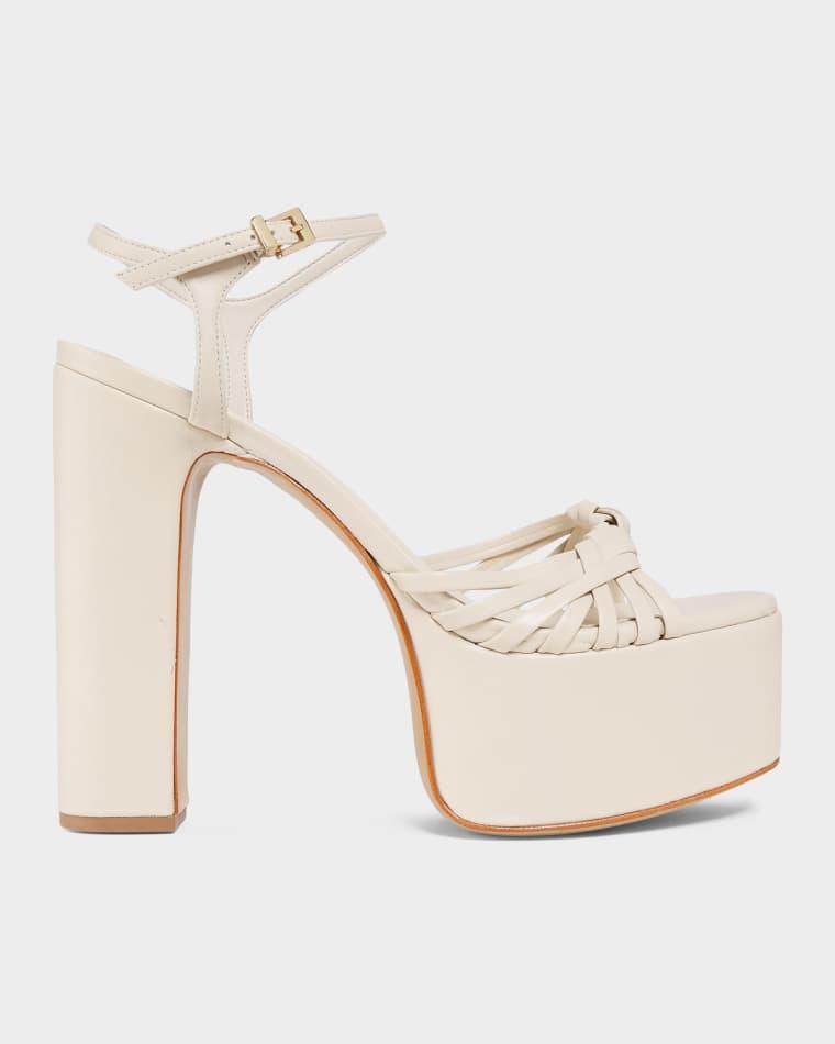 125mm Tara Leather Platform Sandals by SCHUTZ