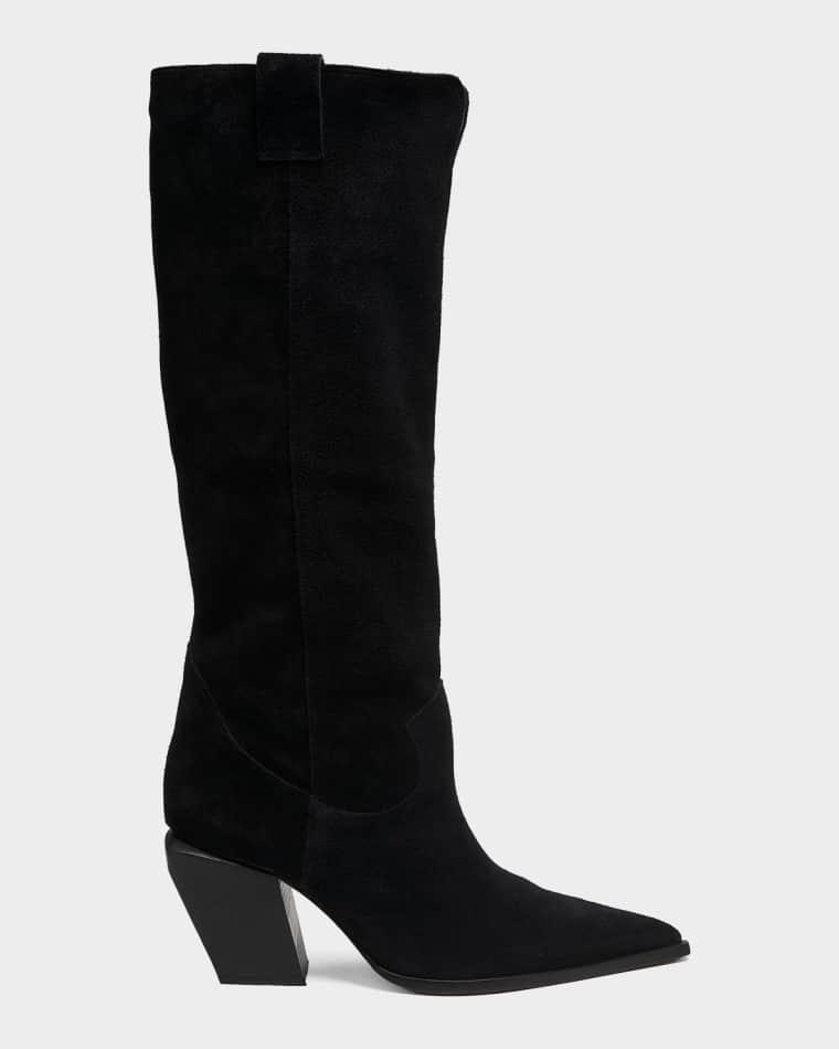85mm Maine Up Suede Knee-High Boots by SCHUTZ