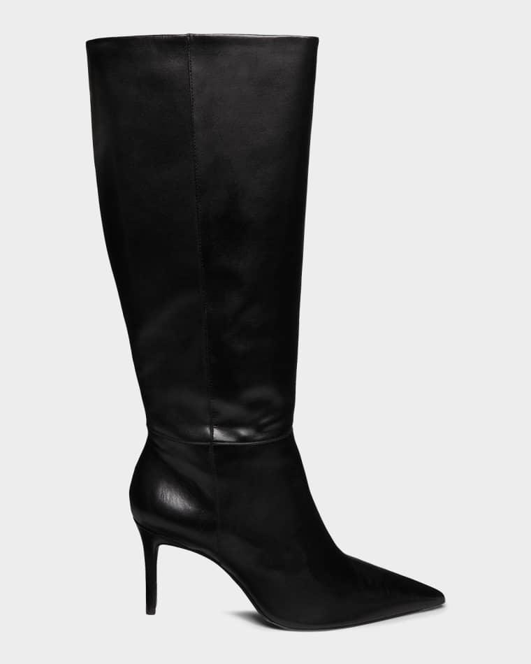 Mikki Up Leather Stiletto Knee-High Boots by SCHUTZ