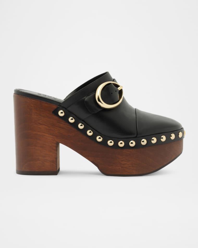 Piper Leather Platform Clogs by SCHUTZ