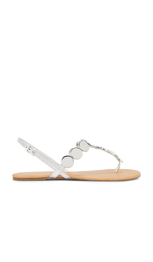Schutz Acacia T Sandal in Metallic Silver, grey by SCHUTZ