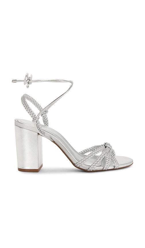 Schutz Adele Block Sandal in Metallic Silver by SCHUTZ