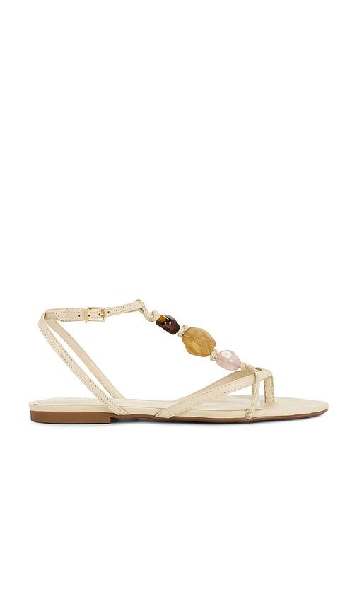Schutz Amber Flat Sandal in White by SCHUTZ