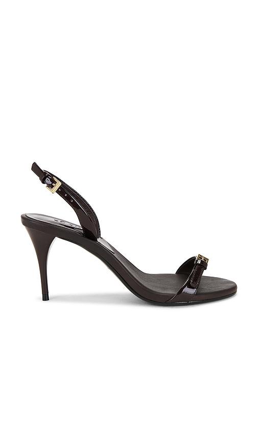 Schutz Aurora Sling Mid Sandal in Chocolate by SCHUTZ