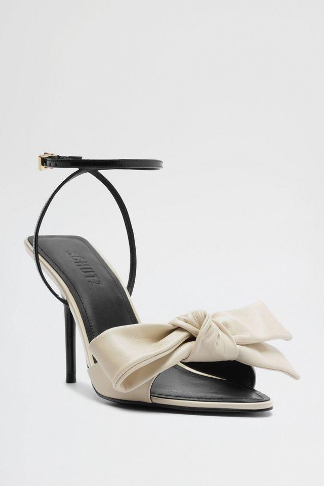 Schutz Elodie Buckle Strap Bow Heeled Sandals by SCHUTZ