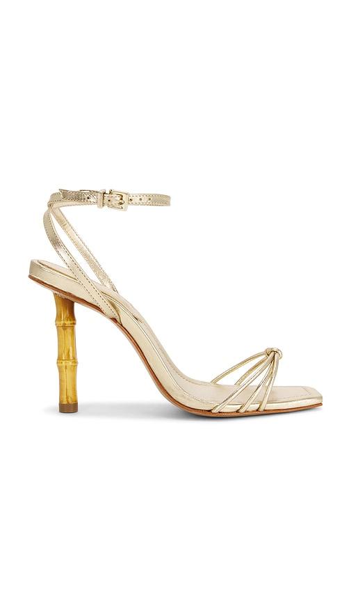 Schutz Haven Bamboo Sandal in Metallic Gold by SCHUTZ