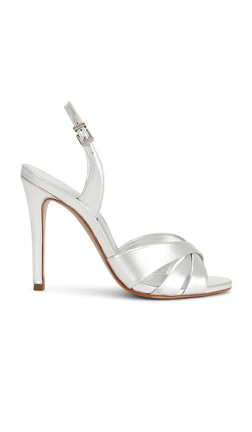 Schutz Keefa Sling Buckle Sandal in Metallic Silver by SCHUTZ