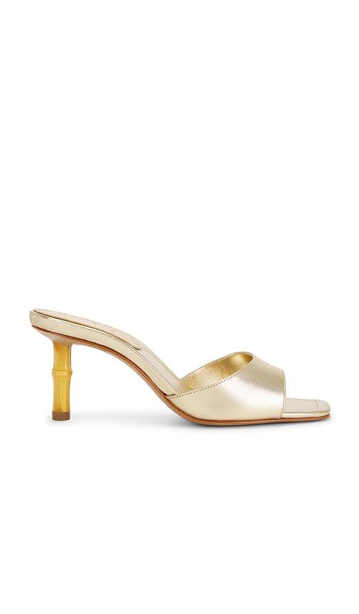 Schutz Leena Bamboo Sandal in Metallic Gold by SCHUTZ