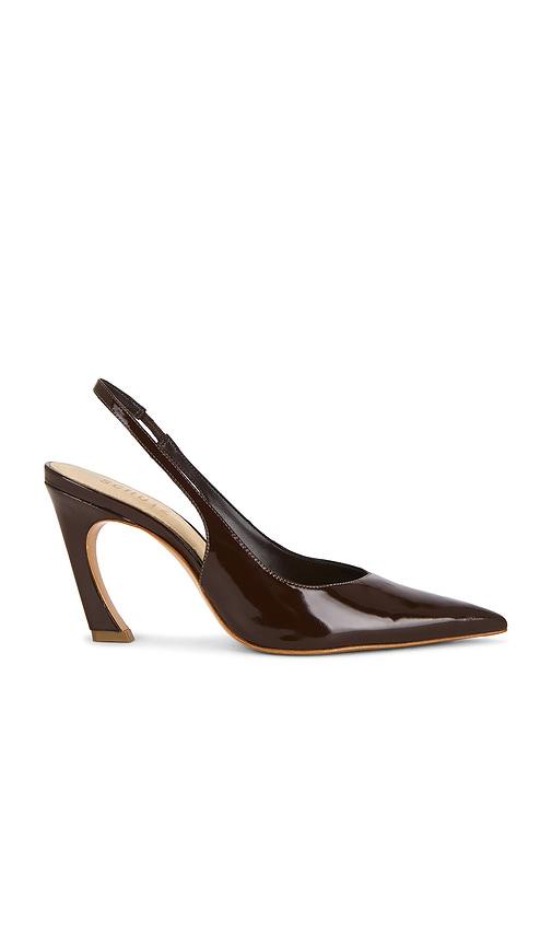 Schutz Lexi Mid Slingback Pump in Brown by SCHUTZ