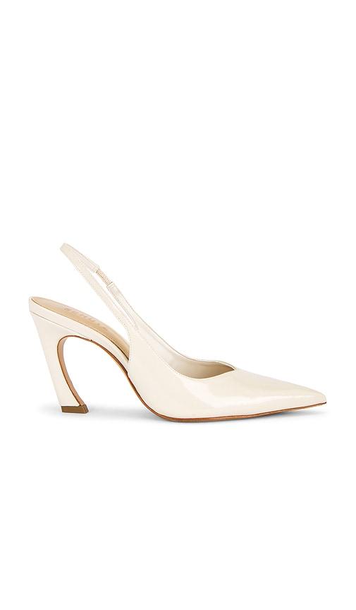 Schutz Lexi Mid Slingback Pump in White by SCHUTZ