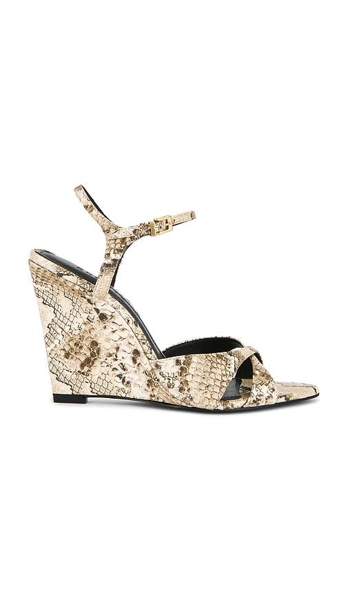 Schutz Maxine Wedge Sandal in Metallic Neutral by SCHUTZ