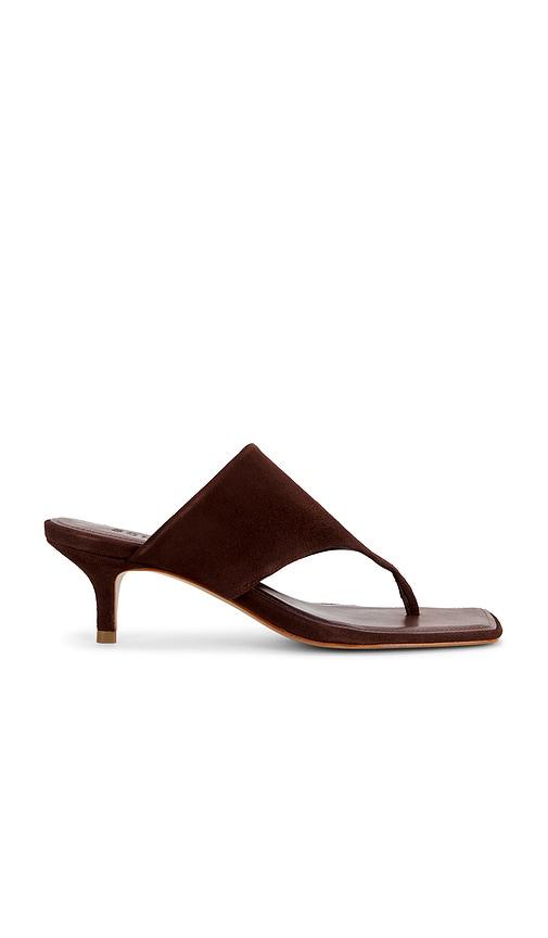 Schutz Sage Mid Stiletto Sandal in Brown by SCHUTZ