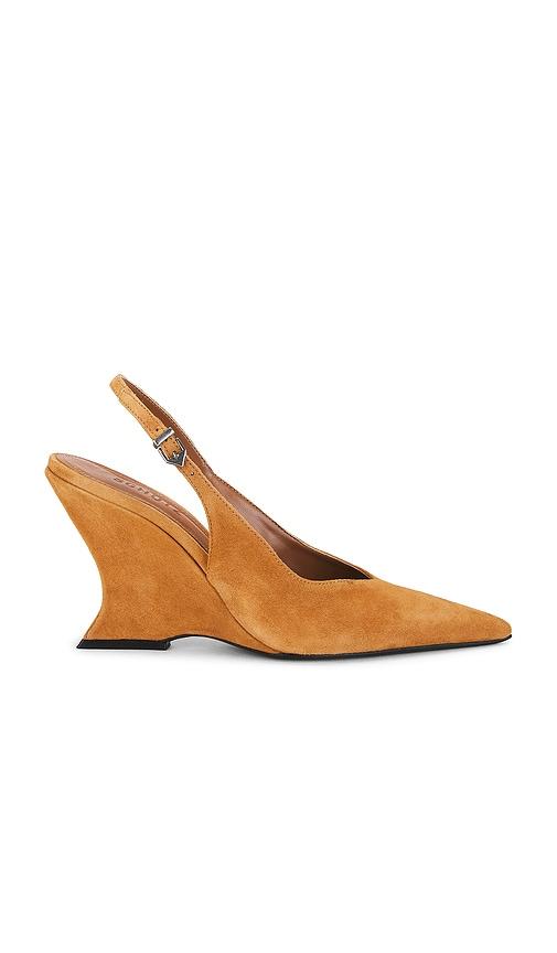 Schutz Siena Buckle Slingback Pump in Tan by SCHUTZ