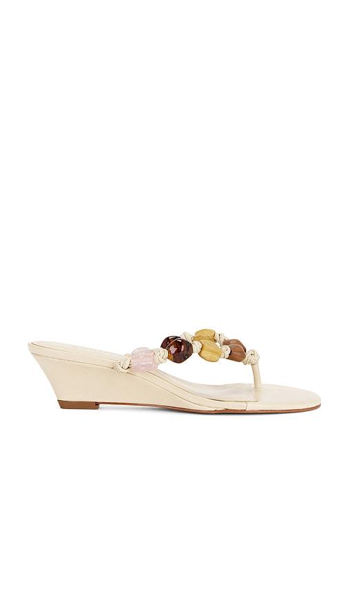 Schutz x REVOLVE Saphire Wedge Sandal in Neutral by SCHUTZ