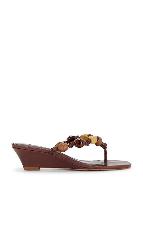 Schutz x REVOLVE Sapphire Wedge Sandal in Brown by SCHUTZ
