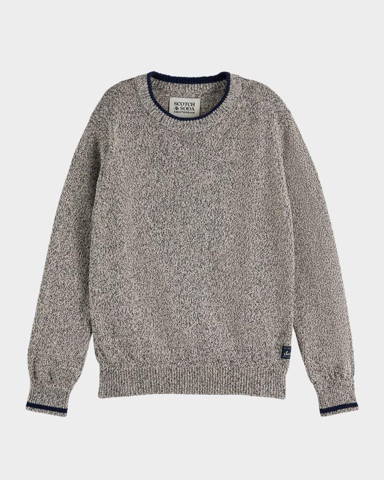 Boy's Melange Knit Crewneck Sweater, Size 4-12 by SCOTCH&SODA