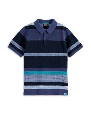 Boys' Structured Knitted Striped Polo - Big Kid by SCOTCH&SODA