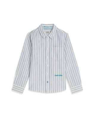 Boys' Yarn Dyed Striped Linen & Cotton Shirt - Big Kid by SCOTCH&SODA