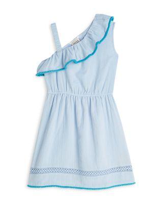 Girls' Asymmetric Ruffled Cotton Dress - Little Kid by SCOTCH&SODA