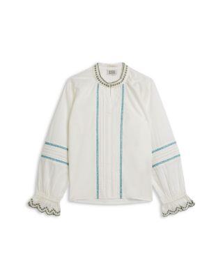 Girls' Embroidered Cuff Long Sleeve Cotton Shirt - Little Kid by SCOTCH&SODA