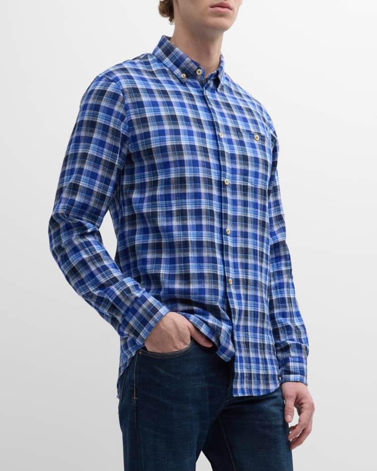 Men's Double-Face Plaid Button-Down Shirt by SCOTCH&SODA