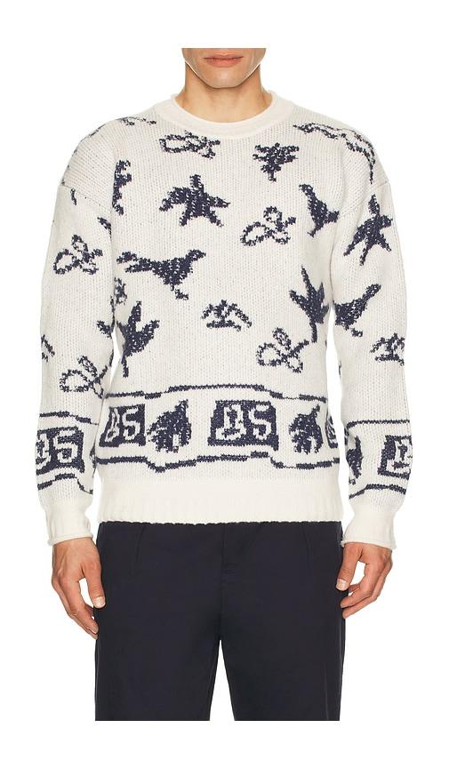 Scotch & Soda Jacquard Dropped Shoulder Sweater in Cream by SCOTCH&SODA