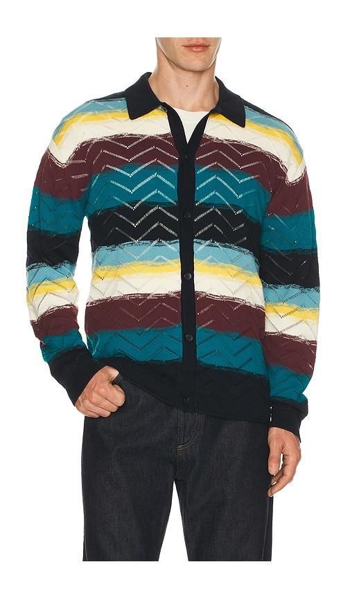 Scotch & Soda Open Structure Knitted Cardigan in Blue by SCOTCH&SODA