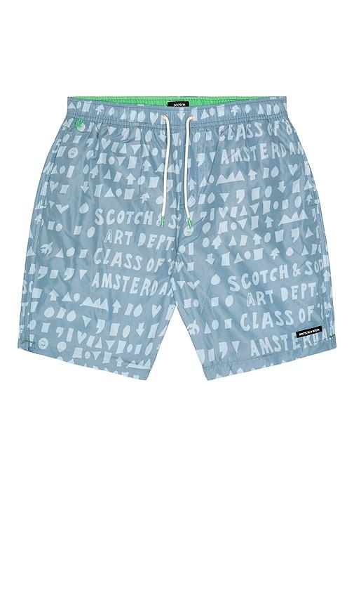 Scotch & Soda Printed Swim Shorts in Baby Blue by SCOTCH&SODA
