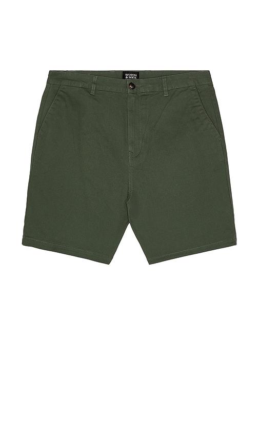 Scotch & Soda Stuart Washed Shorts in Dark Green by SCOTCH&SODA