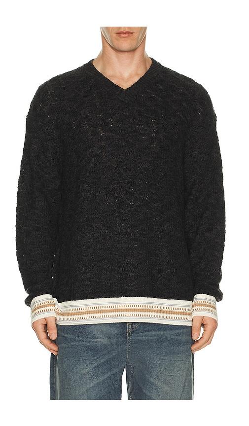 Scotch & Soda V Neck Cable Loose Fit Pullover in Grey by SCOTCH&SODA