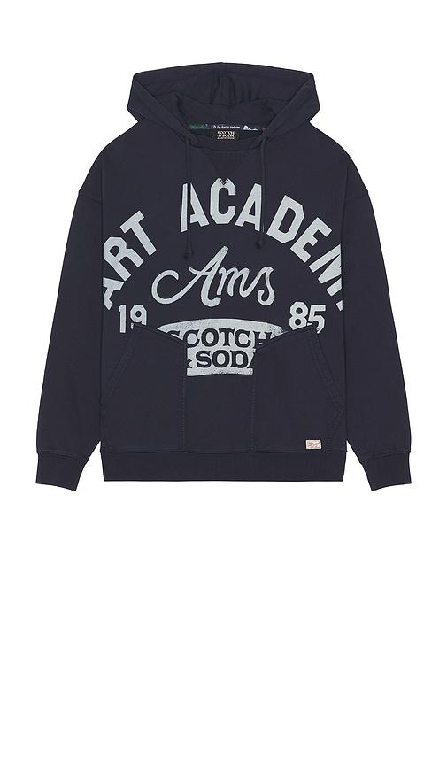 Scotch & Soda Wash Artwork Hoodie in Navy by SCOTCH&SODA