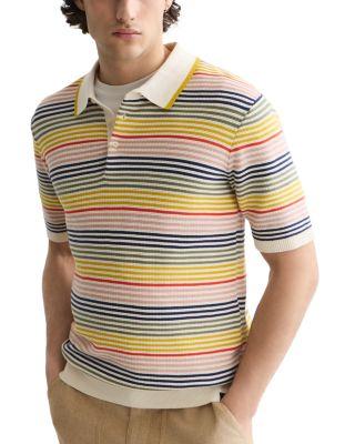 Striped Structured Knitted Regular Fit Polo by SCOTCH&SODA