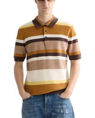 Structured Striped Knitted Polo Shirt by SCOTCH&SODA