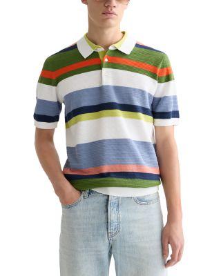 Structured Striped Knitted Polo Shirt by SCOTCH&SODA