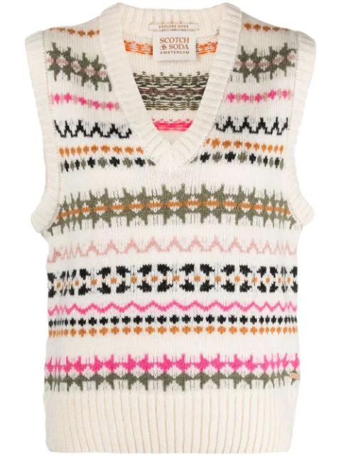 fair-isle intarsia-knit sweater by SCOTCH&SODA