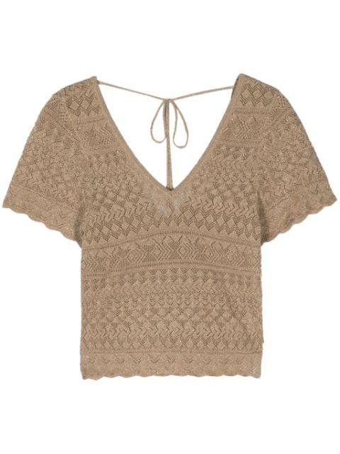 lurex pointelle-knit blouse by SCOTCH&SODA