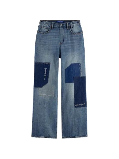 patchwork embroidered jeans by SCOTCH&SODA