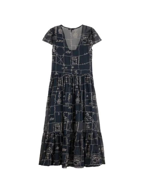 patterned V-neck midi dress by SCOTCH&SODA