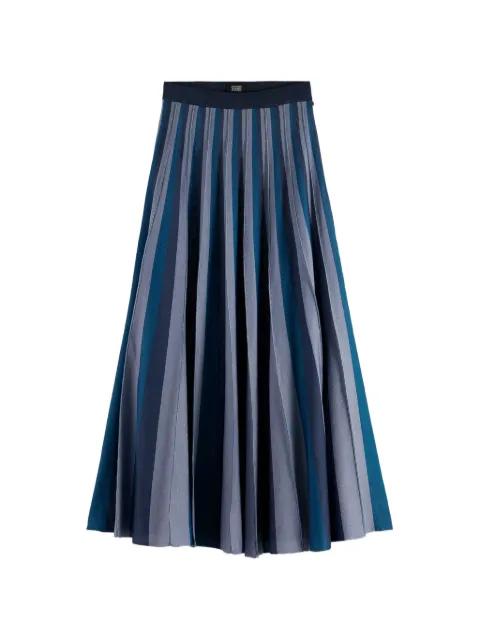 striped pleated midi skirt by SCOTCH&SODA
