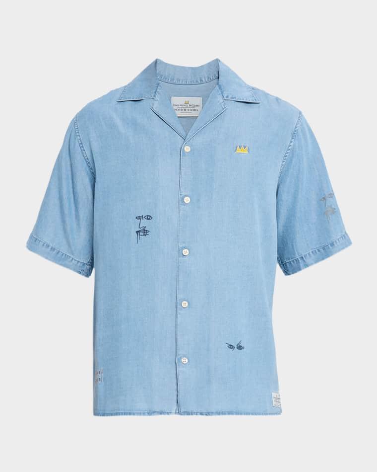 x Basquiat Men's Short-Sleeve Relaxed Shirt by SCOTCH&SODA