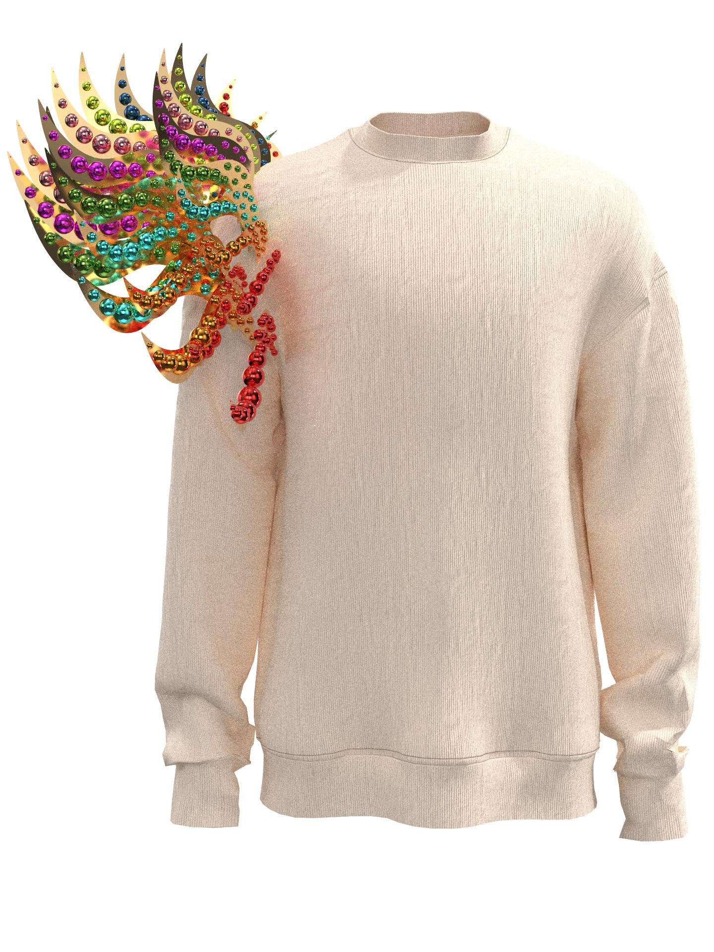 Sweatshirt decorated shoulder white by SDGS INSPIRED COLLECTION