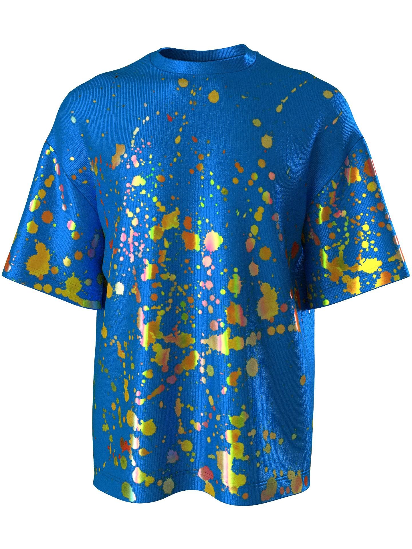 T-shirt with color splash blue by SDGS INSPIRED COLLECTION