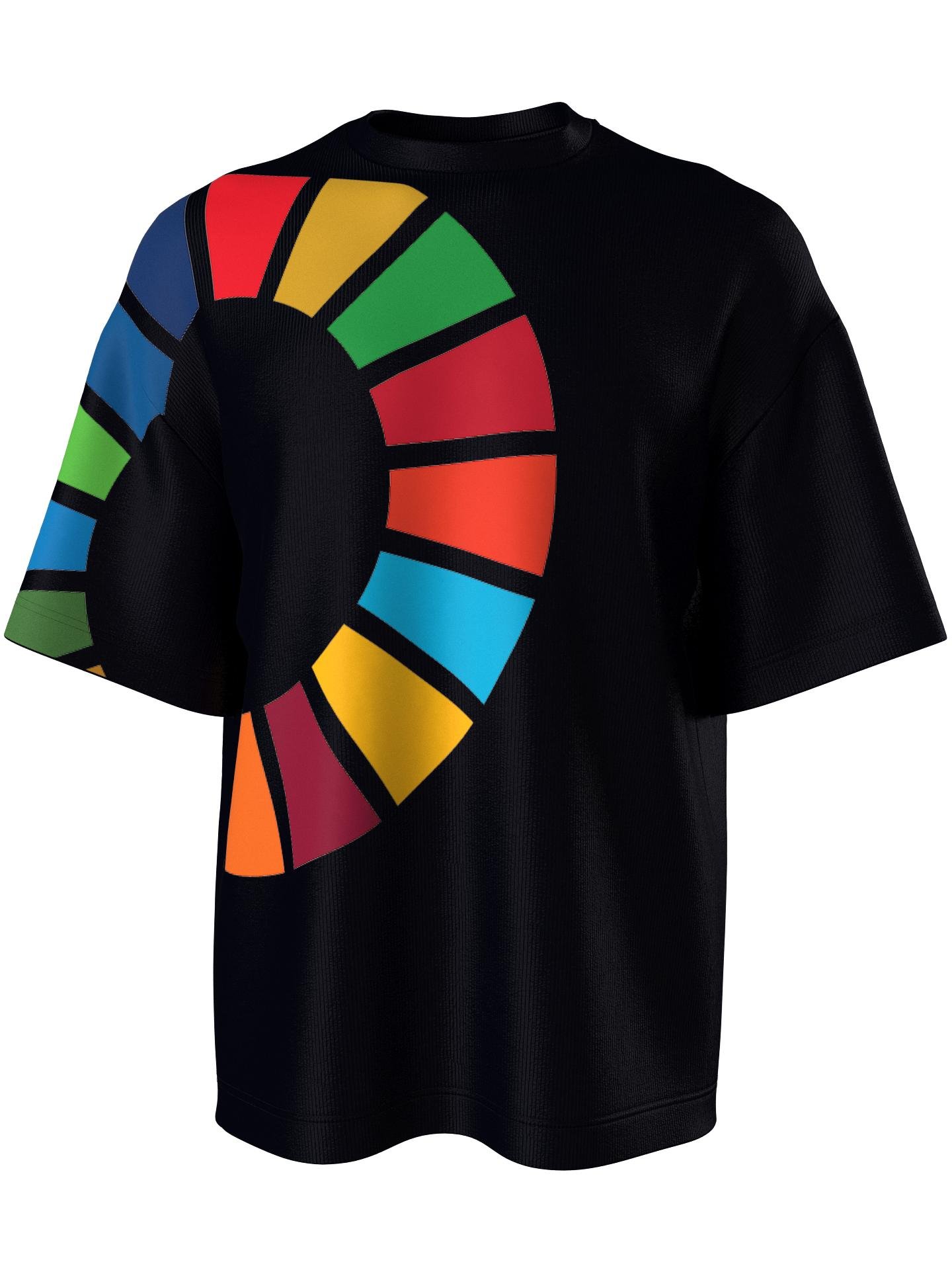 T-shirt with color wheel - black by SDGS INSPIRED COLLECTION