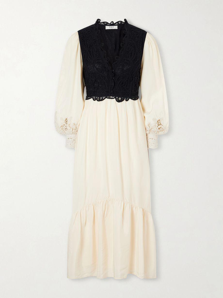 Adelina woven and guipure lace maxi dress by SEA NEW YORK